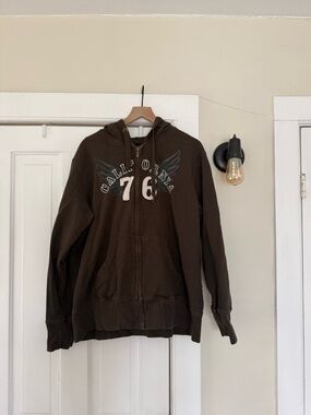 Mossimo Supply Co. Brown Fleece-Lined Zip Hoodie